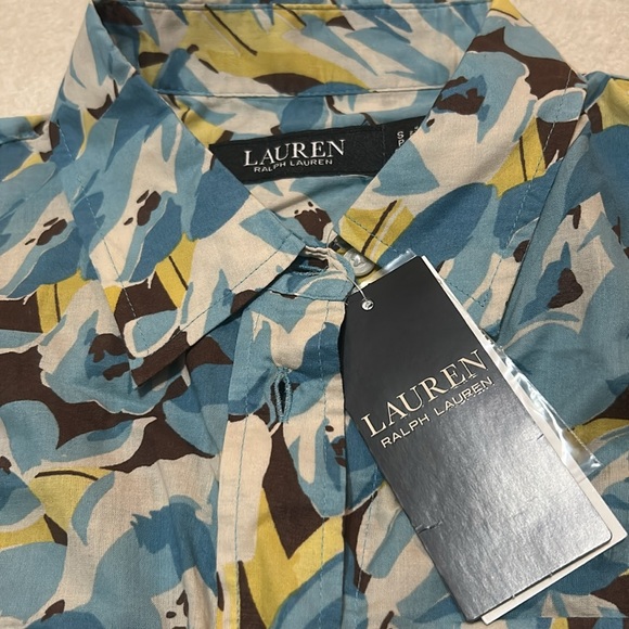 Ralph Lauren Women's Blue Floral Shirt Button down size S NWT - Picture 1 of 5